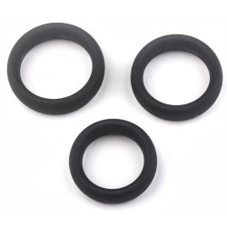 Generique Kit de 3 cockrings silicone Thick Set